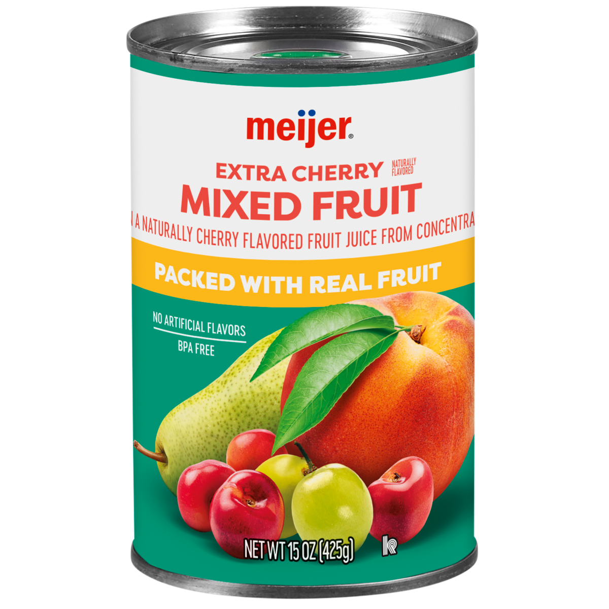 slide 1 of 2, Meijer Mixed Fruit with Extra Cherries, 15 oz