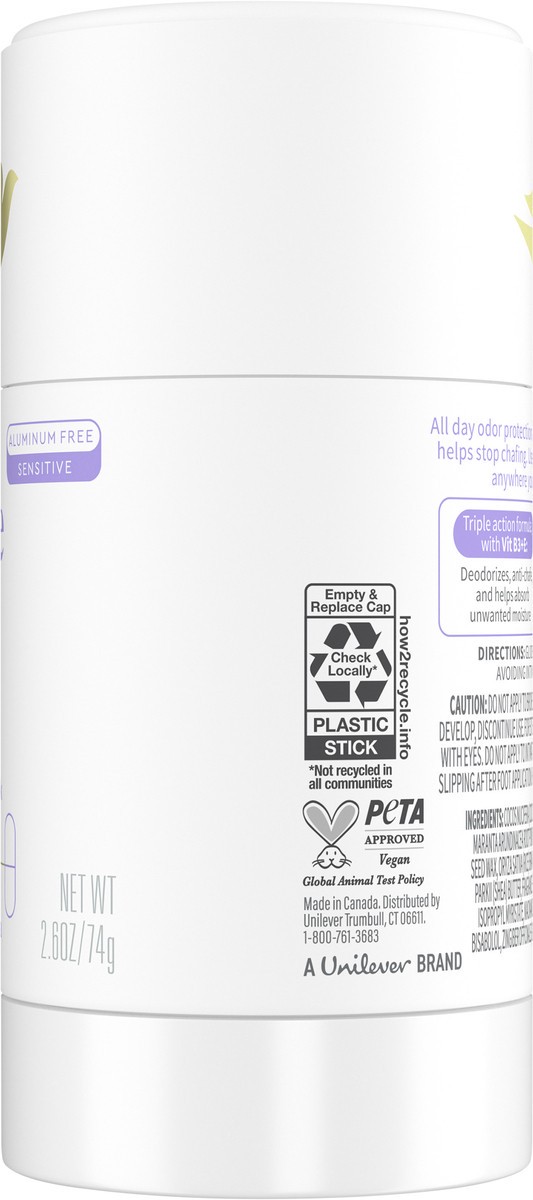 slide 4 of 13, Dove Whole Body Deo Aluminum Free Deodorant Stick Coconut + Vanilla for Body Odor Control, 2.6 oz, 2.6 oz