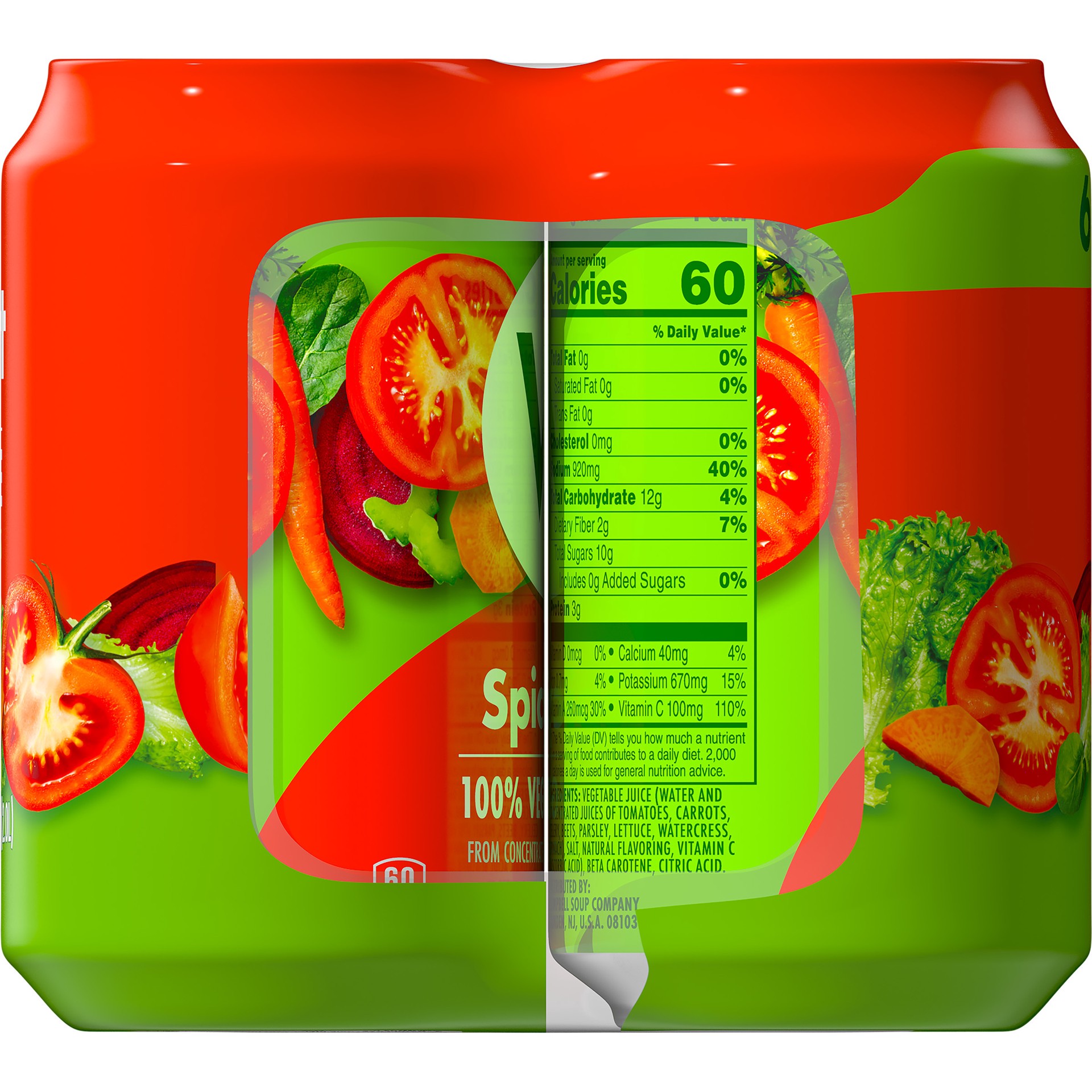 slide 3 of 5, V8 Spicy Hot 100% Vegetable Juice, 11.5 fl oz Can (6 Pack), 69 oz