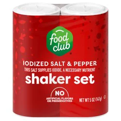 Food Club Iodized Salt & Pepper Shaker Set 5 oz