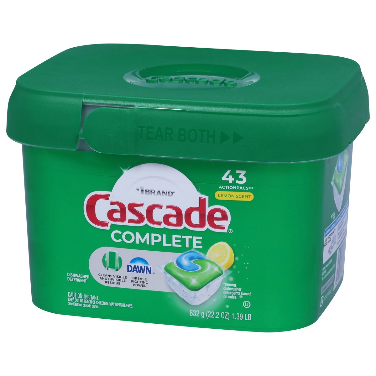 slide 2 of 11, Cascade Complete Dishwasher Pods, Dishwasher Detergent, Dish Detergent Tabs Tablets, Lemon, 43 Count, 43 ct