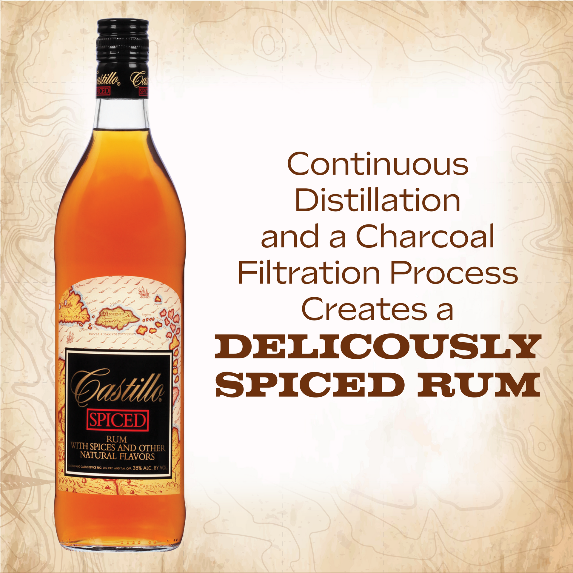 slide 3 of 5, Castillo Spiced Rum 35% 75Cl/750Ml, 750 ml