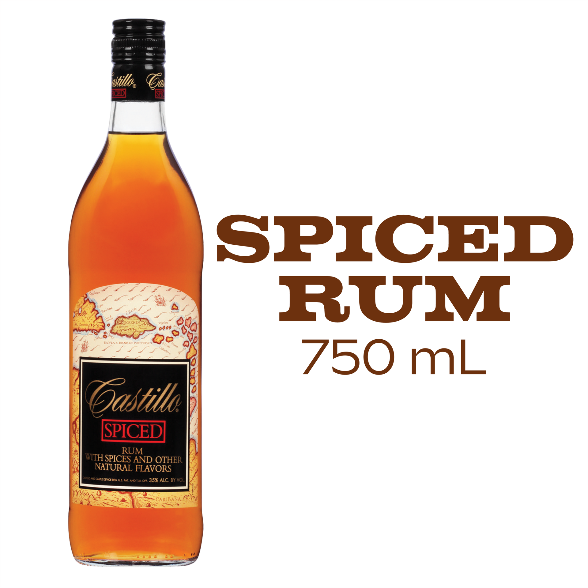 slide 1 of 5, Castillo Spiced Rum 35% 75Cl/750Ml, 750 ml