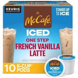 MCCAFE McCafé ICED One Step French Vanilla Latte, Keurig Single Serve K-Cup Pods- 10 ct