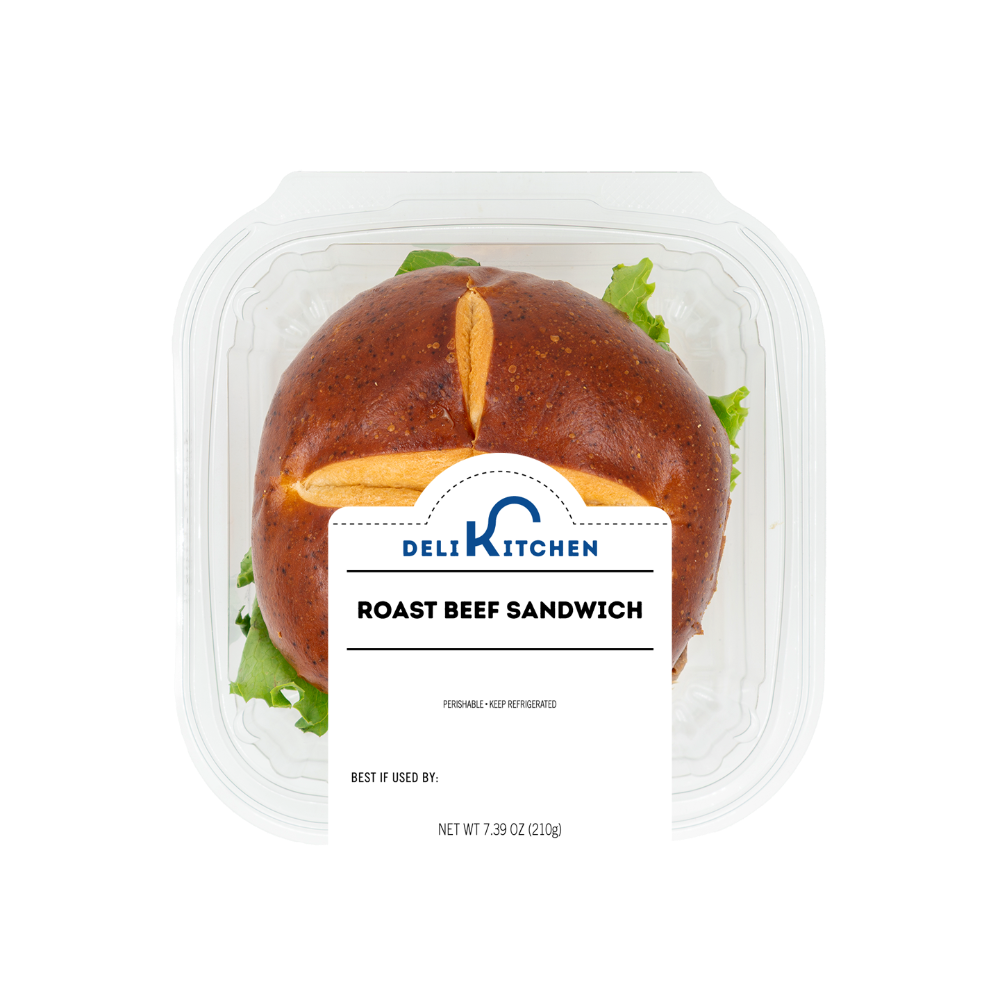 slide 1 of 1, Deli Kitchen Roast Beef Sandwich, 7.39 oz