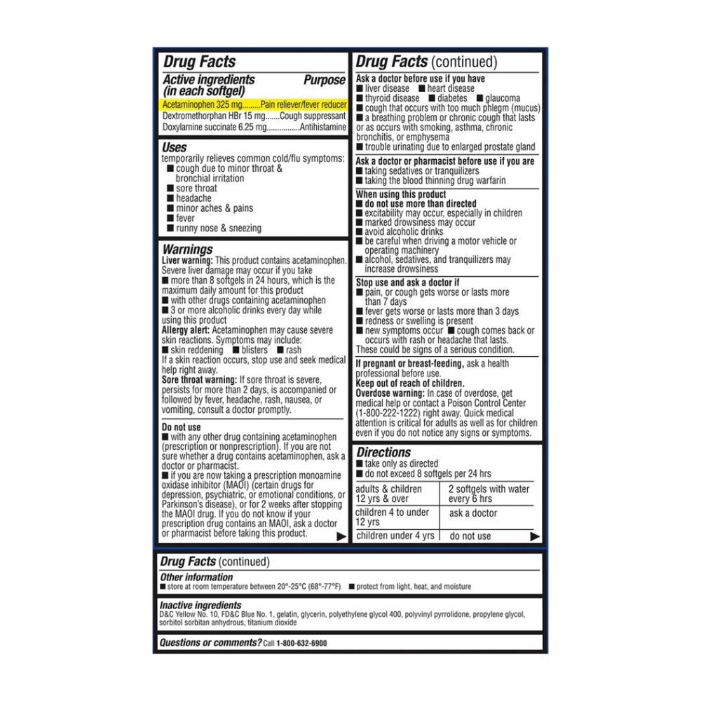 slide 3 of 4, Kroger® Multi-Symptom Cold and Flu NightTime Cold Medicine Softgels, 48 ct