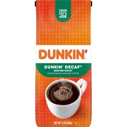 Dunkin'' Dunkin'’ Decaf Medium Roast Ground Coffee, 12 Oz. Bag