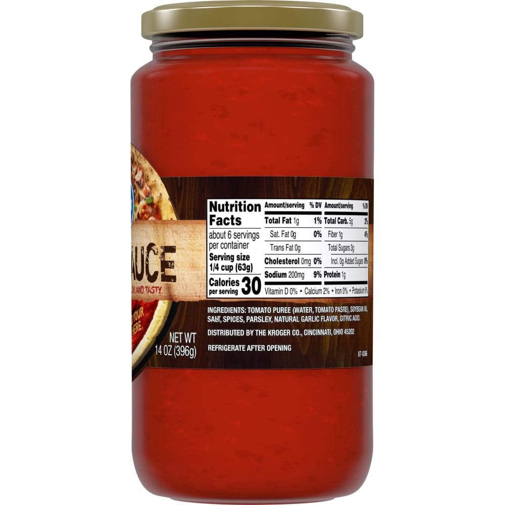slide 2 of 3, Kroger Parlor Style Pizza Sauce, 14 oz