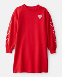 Carter&#x27;s Carters Girls Heart French Terry Dress - Red Red 8