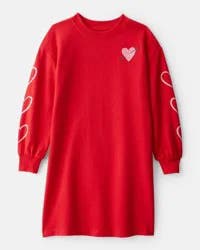 Carter's Carters Girls Heart French Terry Dress - Red Red 8