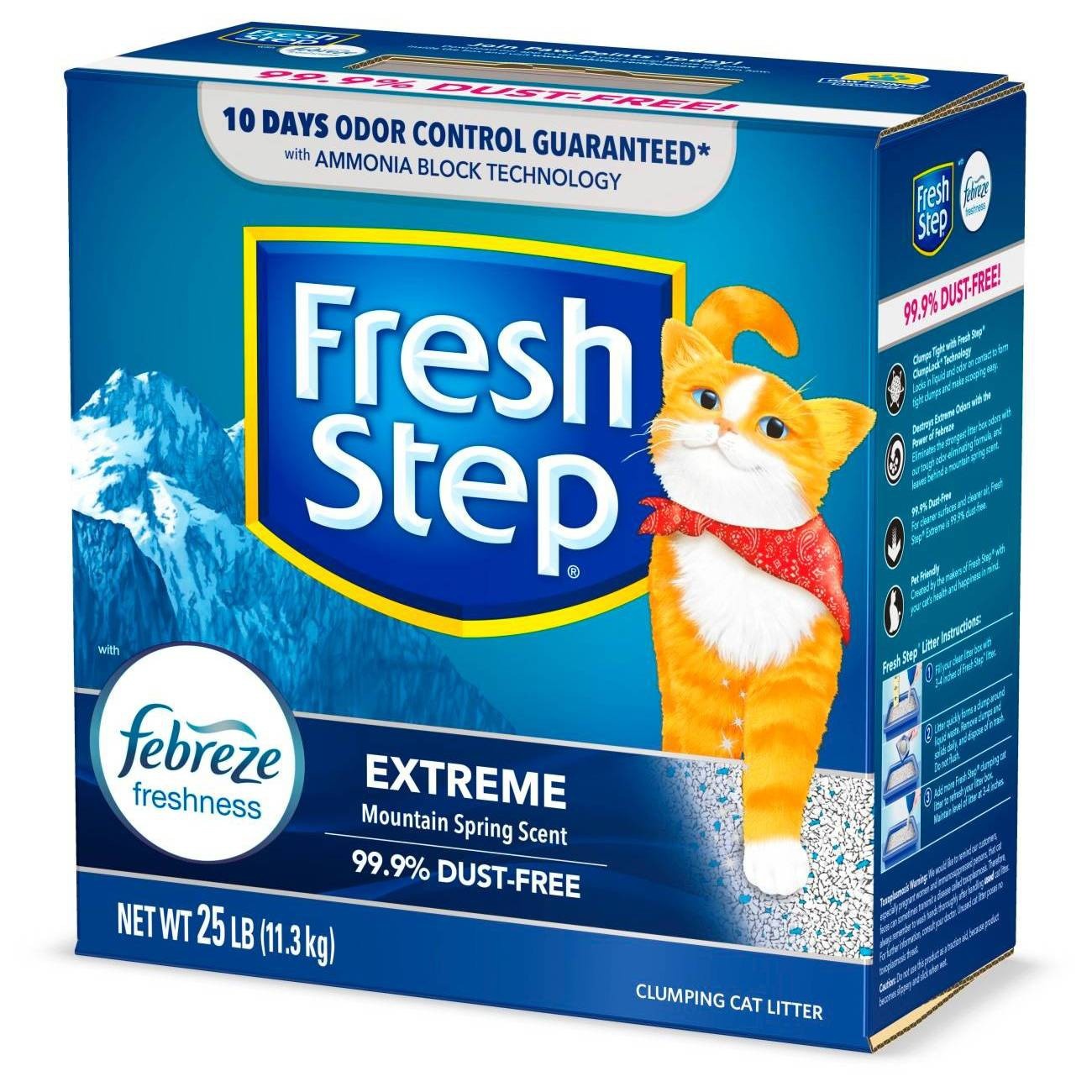 slide 1 of 6, Fresh Step Extreme With Febreze Freshness Scented Clumping Cat Litter, 25 lb