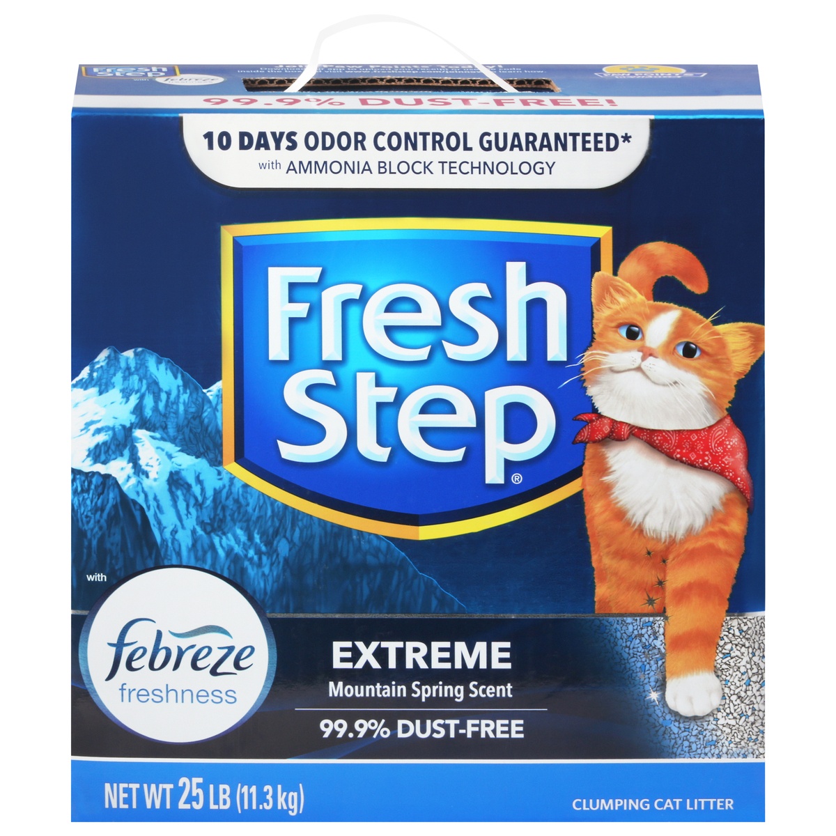 slide 1 of 6, Fresh Step Extreme With Febreze Freshness Scented Clumping Cat Litter, 25 lb