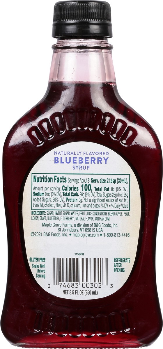 slide 9 of 9, Maple Grove Farms Blueberry Syrup 8.5 fl oz, 8.5 fl oz