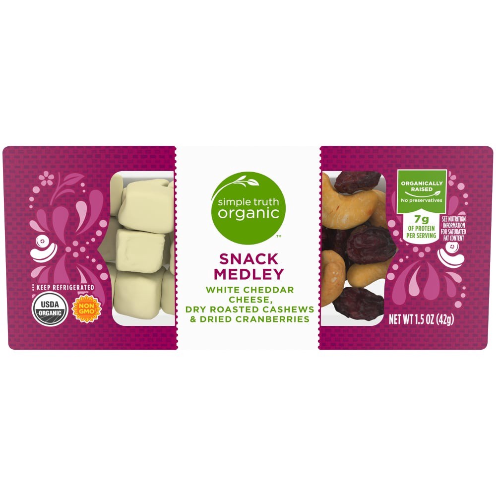 slide 2 of 4, Simple Truth Organic Snack Medley Cheese Cashews And Dried Cranberries, 1.5 oz