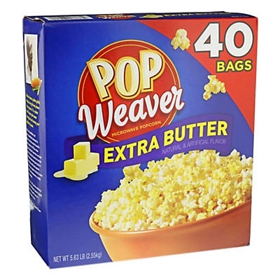 slide 1 of 1, Pop Weaver Extra Butter Popcorn, 40 ct