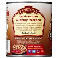 slide 9 of 9, Keystone Heat & Serve Beef, 28 oz