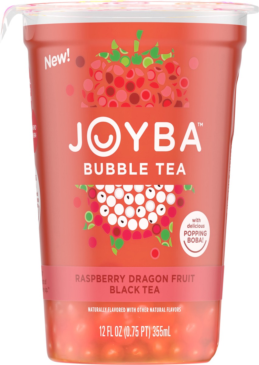 slide 3 of 7, JOYBA Raspberry Dragonfruit Flavored Black Bubble Tea, 12 fl oz Cup, 1 ct
