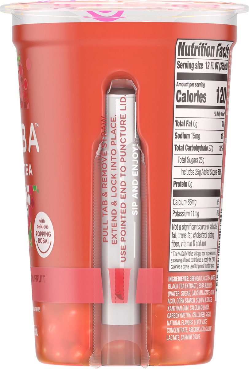 slide 7 of 7, JOYBA Raspberry Dragonfruit Flavored Black Bubble Tea, 12 fl oz Cup, 1 ct
