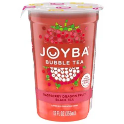 Joyba Raspberry Dragonfruit Flavored Black Bubble Tea, 12 fl oz Cup