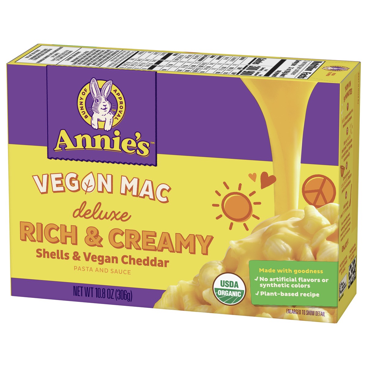 slide 3 of 13, Annie's Deluxe Vegan Mac and Cheddar Shells, Vegan Macaroni and Cheese, 10.8 oz, 10.8 oz