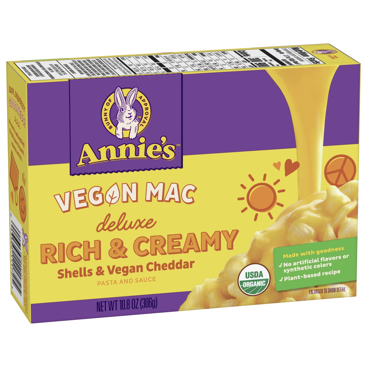 slide 5 of 13, Annie's Deluxe Vegan Mac and Cheddar Shells, Vegan Macaroni and Cheese, 10.8 oz, 10.8 oz