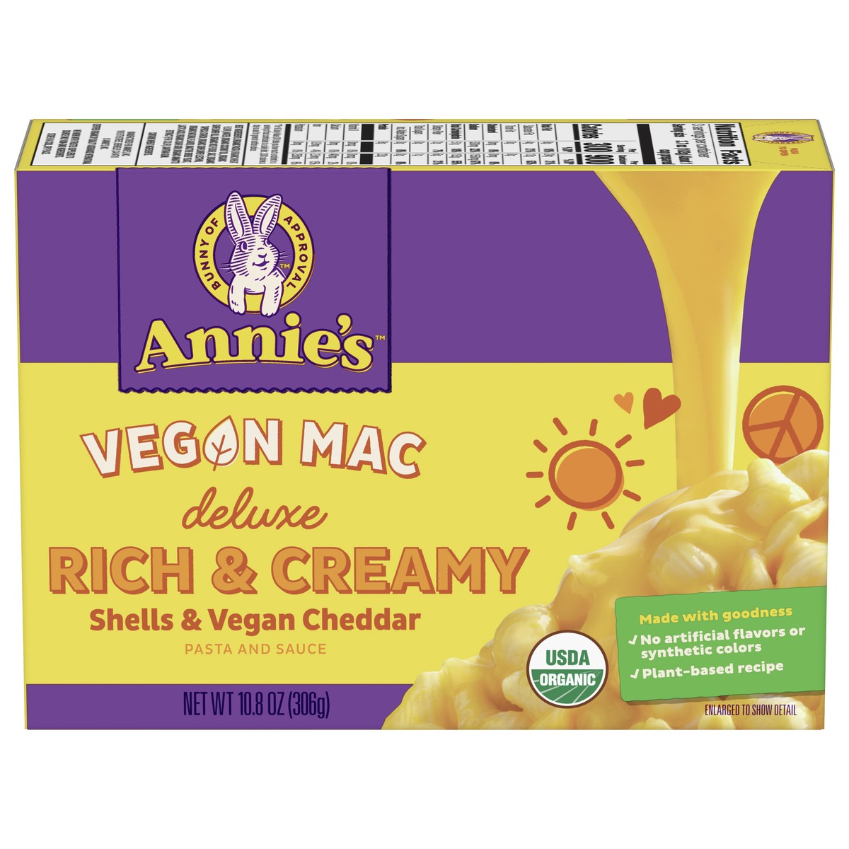 slide 9 of 13, Annie's Deluxe Vegan Mac and Cheddar Shells, Vegan Macaroni and Cheese, 10.8 oz, 10.8 oz