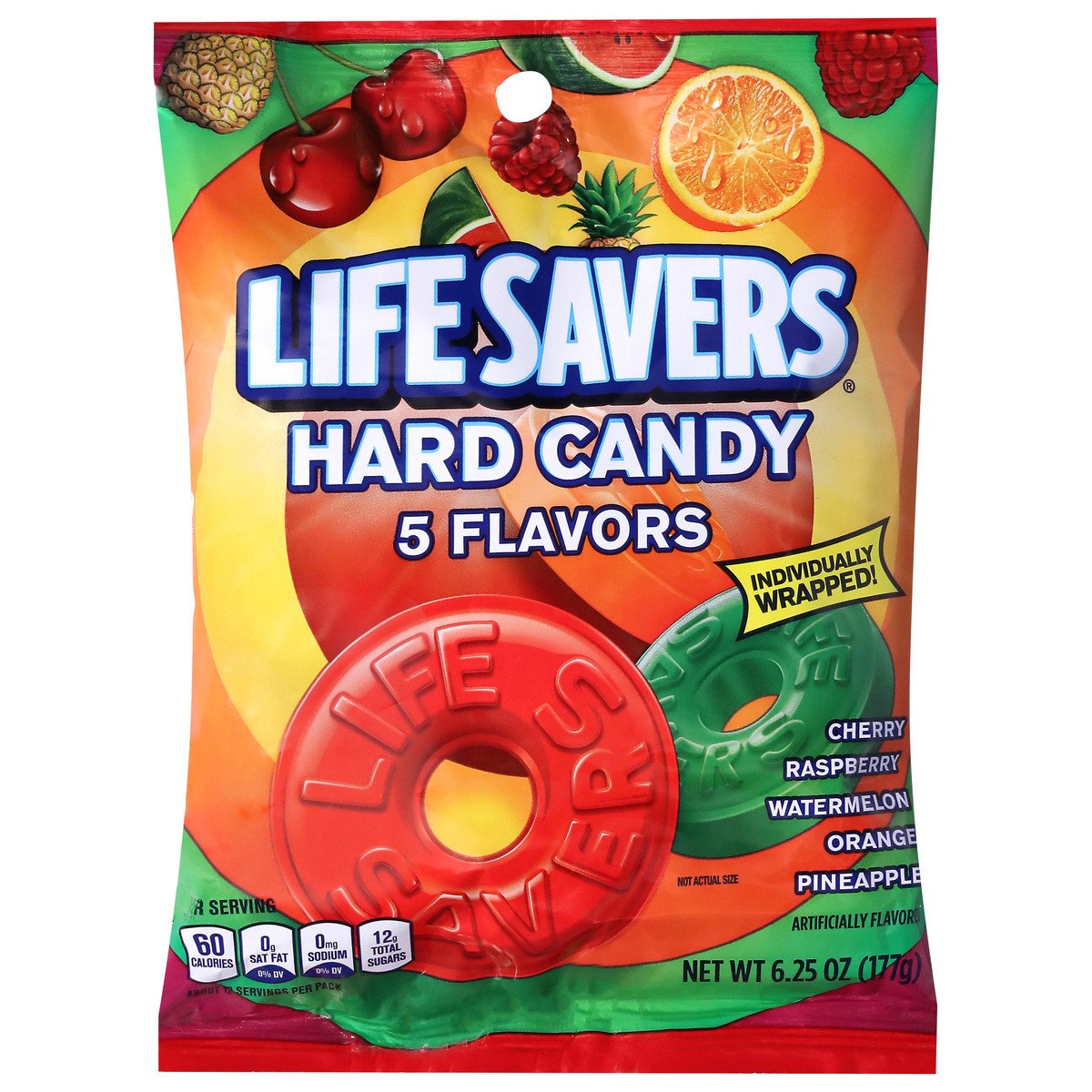slide 1 of 5, LIFE SAVERS 5 Flavors Hard Candy, 6.25 oz Bag, 6.25 oz
