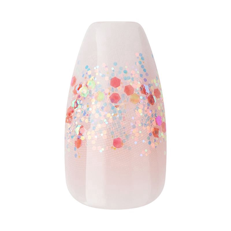 slide 5 of 8, KISS Voguish Fantasy Holiday Press-On Nails, White, Medium Length, Almond Shaped, 31 Ct., 1 ct