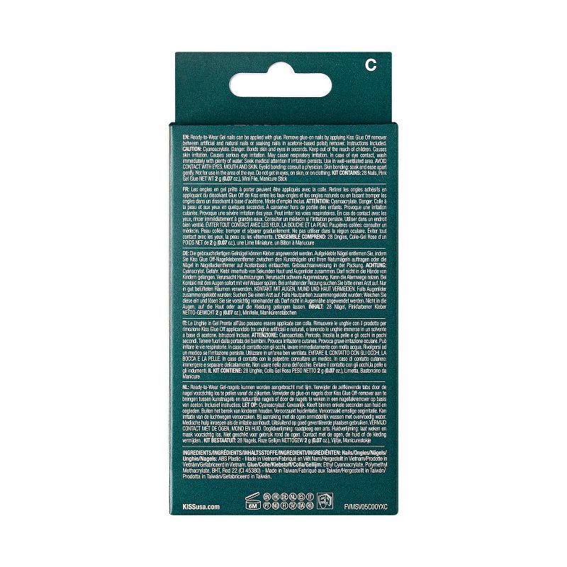 slide 4 of 8, KISS Voguish Fantasy Holiday Press-On Nails, White, Medium Length, Almond Shaped, 31 Ct., 1 ct