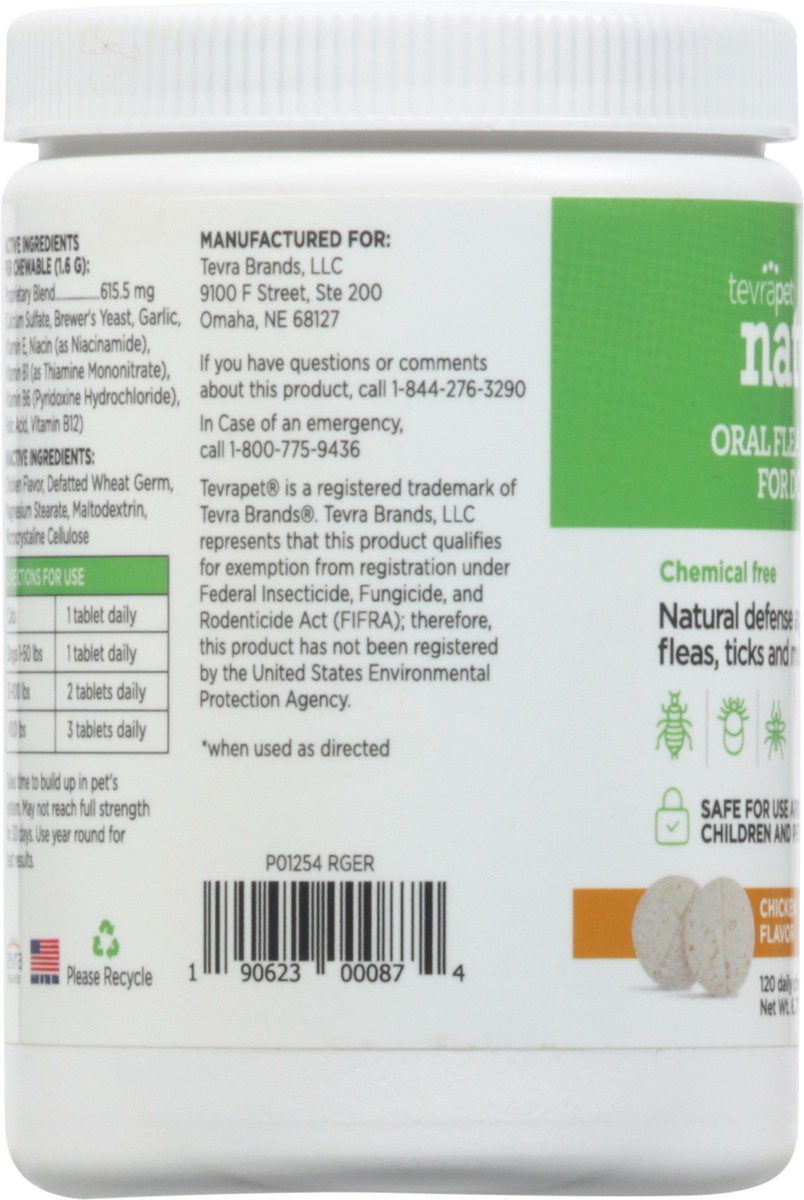 slide 5 of 12, TevraPet Naturals Tablets Chicken Flavor Oral Flea & Tick Chews for Dogs & Cats 120 ea, 120 ct