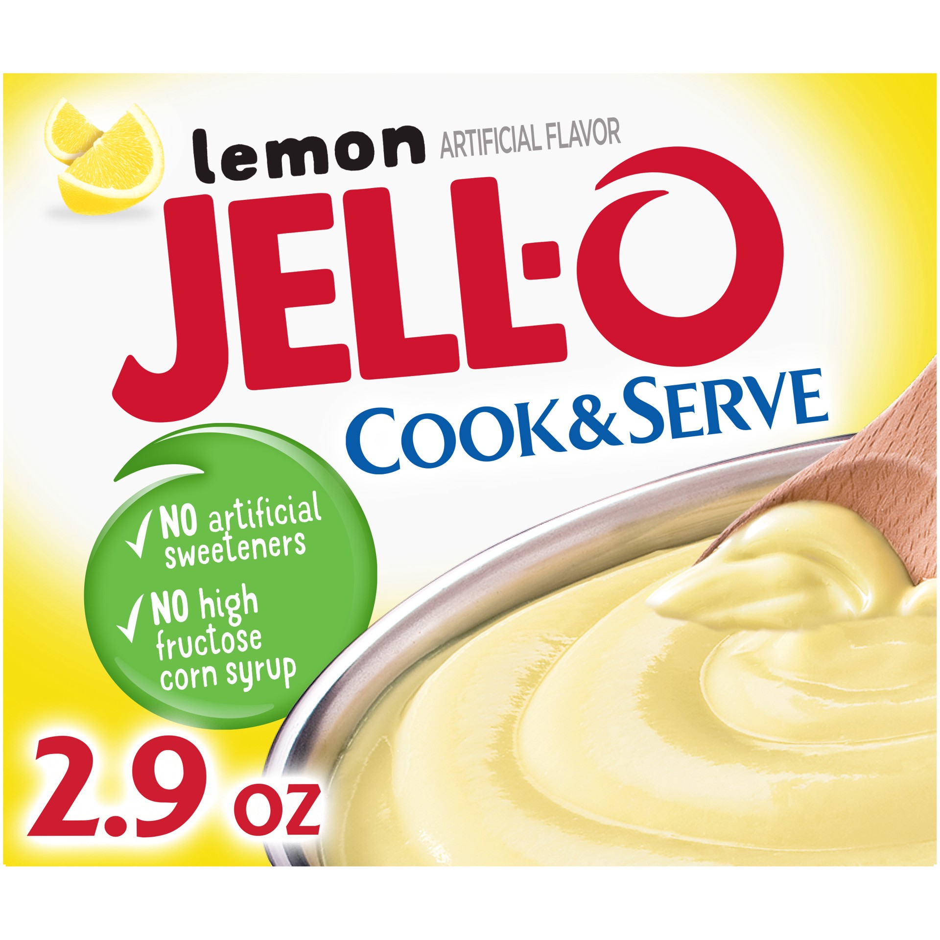 slide 1 of 10, Jell-O Cook & Serve Lemon Naturally Flavored Pudding & Pie Filling Mix, 2.9 oz Box, 