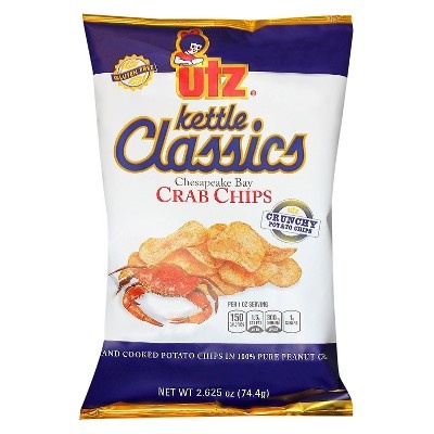 slide 1 of 1, Utz Kettle Classics Crab Chips, 2 oz