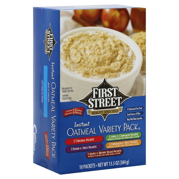 slide 1 of 1, First Street Variety Pack Instant Oatmeal, 10 ct
