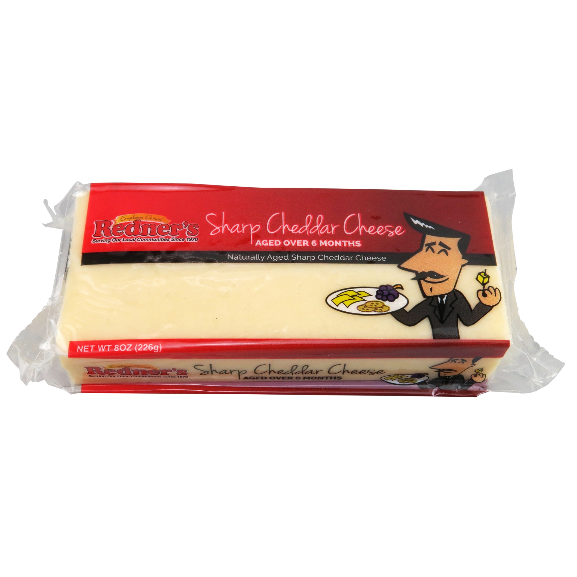 slide 1 of 1, Redner's Sharp Cheddar Cheese, 8 oz