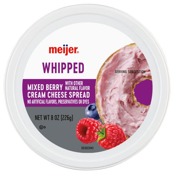 slide 8 of 17, Meijer Whipped Mixed Berry Cream Cheese Spread, 8 oz