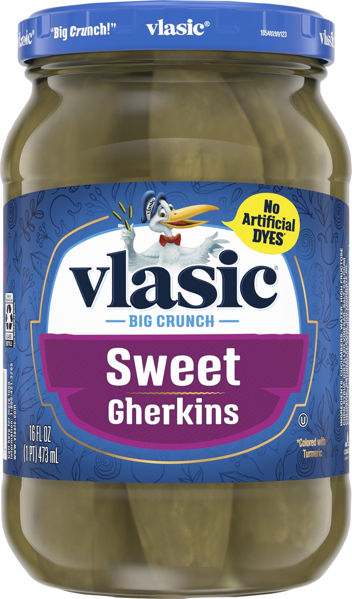 slide 5 of 5, Vlasic Sweet Gherkins Pickles 16 fl oz, 16 fl oz