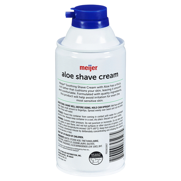 slide 4 of 5, Meijer Aloe Shave Cream, Sensitive Skin, 10 oz