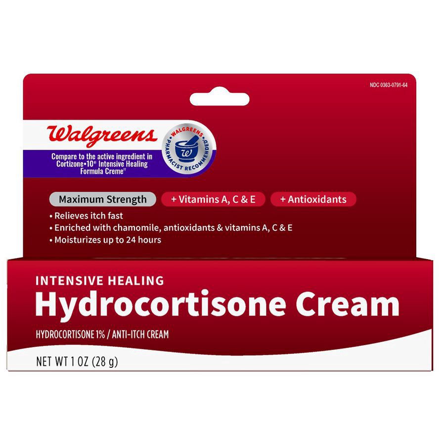 slide 1 of 5, Walgreens Intensive Healing Hydrocortisone Cream, 1 oz