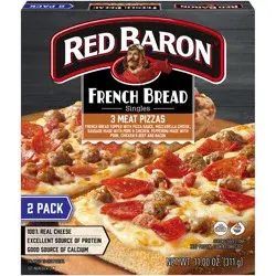 Red Baron Frozen Pizza French Bread 3 Meat