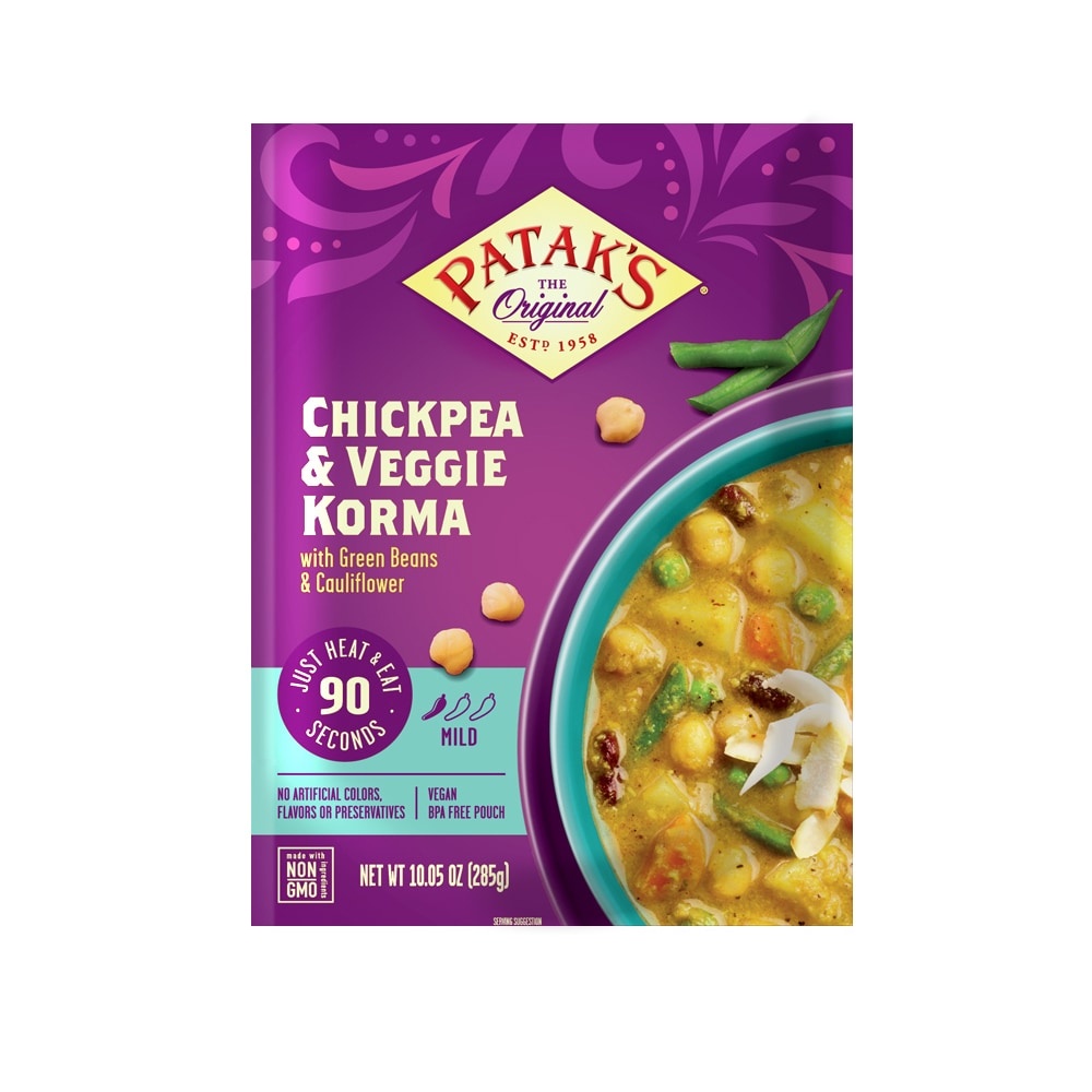 slide 1 of 1, Patak's Chickpea Veggie Korma, 10.05 oz
