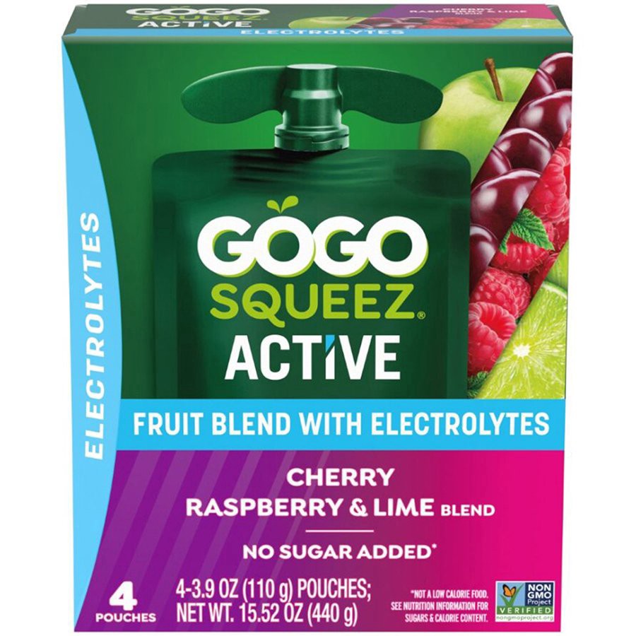 slide 1 of 1, Gogo Squeez Active Electrolytes Cherry Raspberry Lime 15.6 Ounces, 15.6 oz