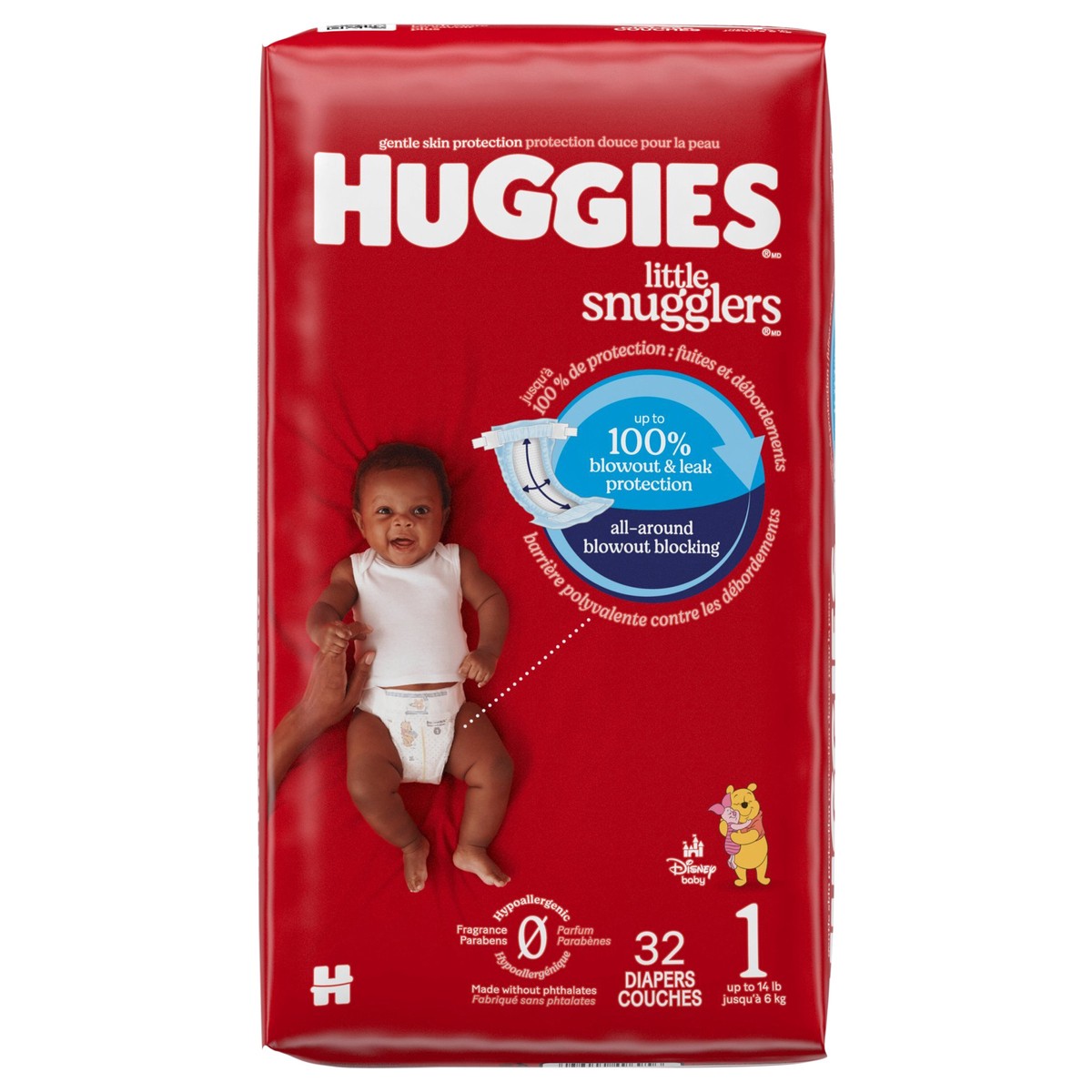 slide 1 of 9, Huggies Little Snugglers Baby Diapers, Size 1 (8-14 lbs), 32 Ct, 32 ct