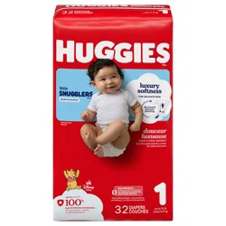 Huggies Little Snugglers Baby Diapers, Size 1 (8-14 lbs), 32 Ct