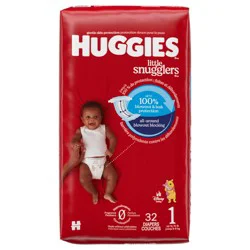 Huggies Little Snugglers Baby Diapers, Size 1 (8-14 lbs), 32 Ct