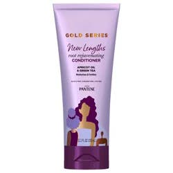 Pantene Gold Series New Lengths Root Rejuvenating Conditioner, Apricot Oil & Green Tea, Moisturizes & Fortifies, for Natural, Textured, Curly, Coily Hair, Sulfate Free, Paraben Free, Dye Free, From Pantene, Ready for Growth? 11.1 FL OZ (328 mL)