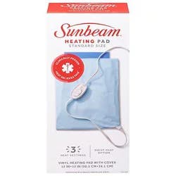 Sunbeam Standard Light Blue Vinyl Heating Pad - Each