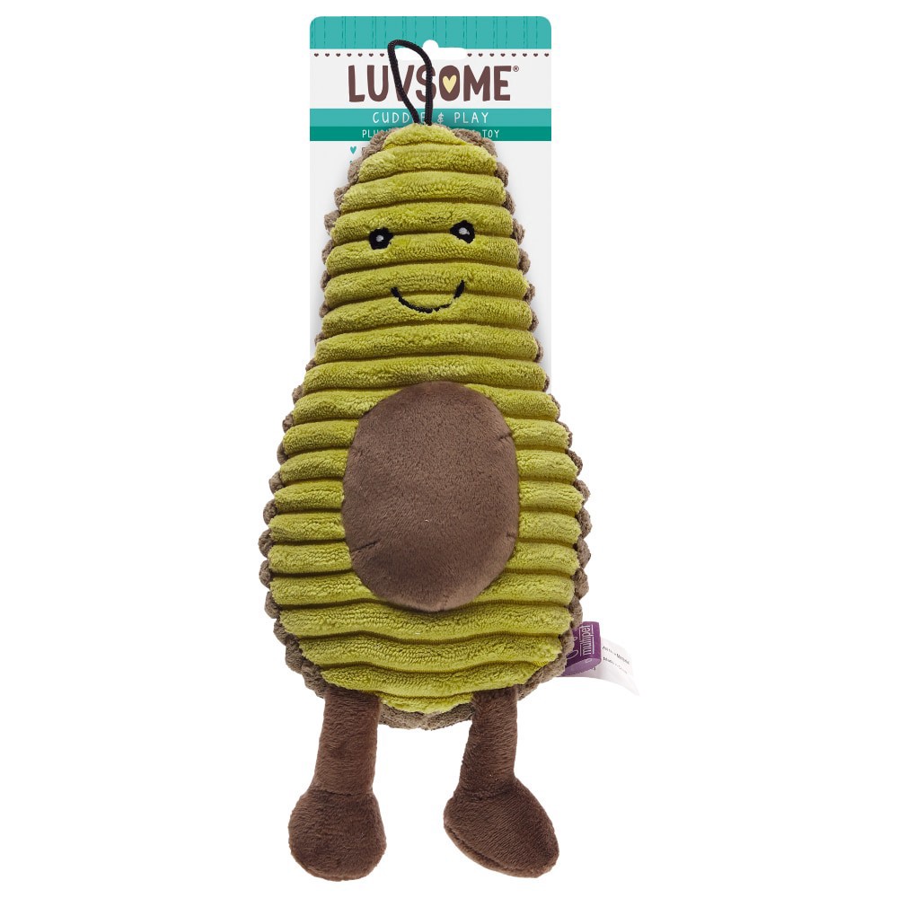 slide 1 of 2, Luvsome Avocado With Legs Plush Dog Toy, 1 ct
