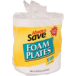 slide 1 of 1, Always Save 9 Inch Foam Plates, 150 ct