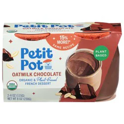Petit Pot Organic & Plant-Based Oatmilk Chocolate French Dessert 2 - 4 oz Jars