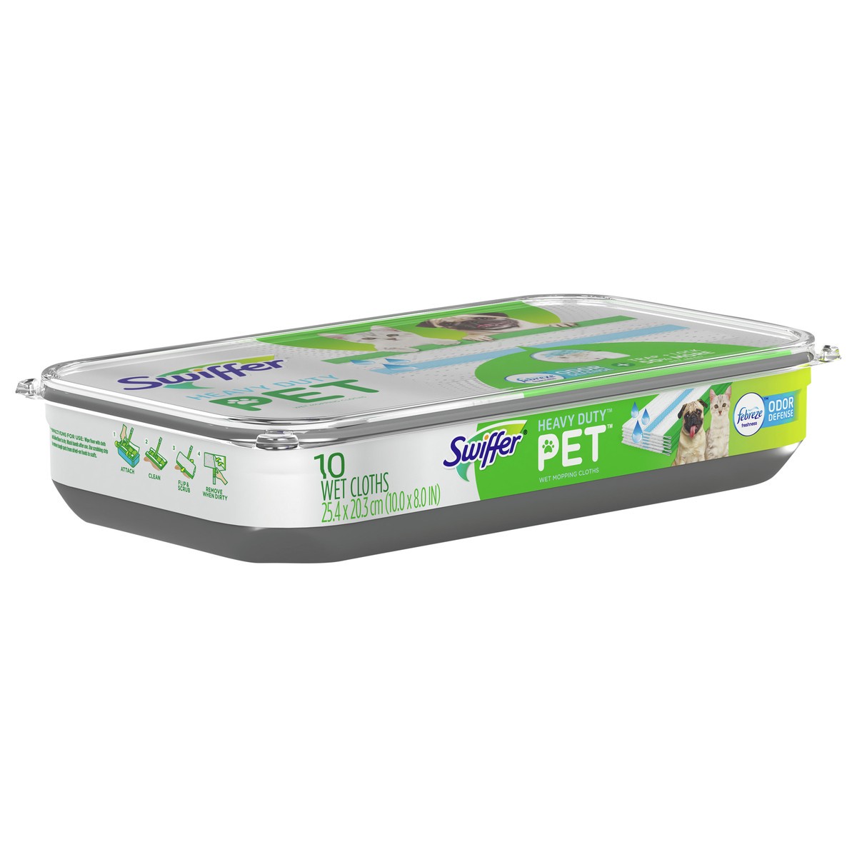 slide 2 of 5, Swiffer Heavy Duty Pet Wet Mopping Cloths, 10 ct